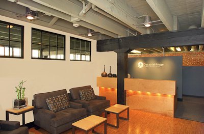 Desautel Hege Communications office interior design by Gestalt Studio — view 2